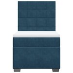 vidaXL Sommier à lattes de lit avec matelas bleu 80x200 cm velours