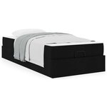 vidaXL Cadre de lit avec matelas Noir 80 x 200 cm tissu