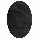 vidaXL Tapis de surface ovale HUARTE Noir 140 x 200 cm 100  Polyester