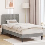 vidaXL Cadre de lit avec tête de lit Gris clair 100 x 200 cm Velours