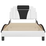 vidaXL Cadre de lit sans matelas blanc et noir 100x200 cm similicuir