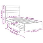 vidaXL Lit de Rangement Chêne Sonoma 75 x 190 cm Bois d'ingénierie