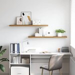 vidaXL Étagère Murale 2 Pièces Marron 120 x 23 5 x 4 cm Bois d'ingénierie