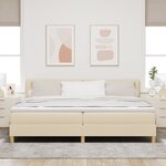 vidaXL Lit Box Spring avec Matelas & LED Crème 200x200 cm Tissu