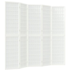 vidaXL Cloison de séparation pliable 5 panneaux 200x170 cm Blanc