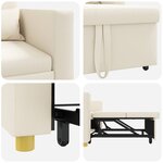 vidaXL Canapé-lit escamotable simple Blanc crème 90 x 165 x 87 cm
