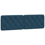 vidaXL Coussin de tête de lit bleu 160 cm velours