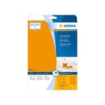 Boite de 20 etiquettes superprint a4 orange néon, 20 feuilles a4 herma