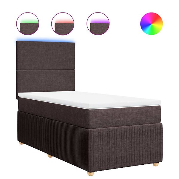 vidaXL Sommier à lattes de lit avec matelas Marron foncé 90x190 cm