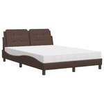 vidaXL Cadre de lit sans matelas Zadar marron 140x190 cm similicuir