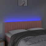 vidaXL Tête de lit à LED Rose 144x5x78/88 cm Velours
