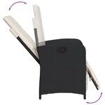 vidaXL Chaises inclinables de jardin lot de 2 repose-pied noir rotin