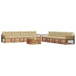 vidaXL Ensemble de canapés d'extérieur 9 Pièces Naturel et Beige