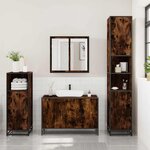 vidaXL Ensemble de meubles de salle de bain 3 Pièces Chêne fumé