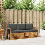 vidaXL Ensembles de canapés avec coussin 3 Pièces Naturel et Anthracite