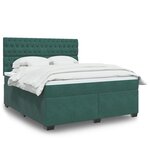 vidaXL Sommier à lattes de lit et matelas Vert foncé 180x200cm Velours