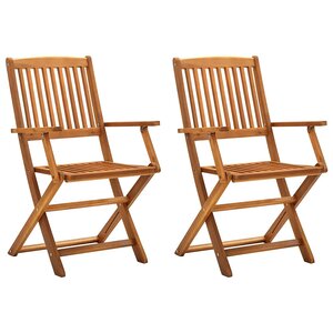 vidaXL Chaises pliables d'extérieur lot de 2 Bois d'acacia solide