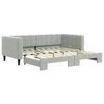 vidaXL Lit de jour avec lit gigogne gris clair 90x190 cm velours