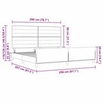 vidaXL Cadre de lit avec tête de lit Taupe 200 x 200 cm tissu