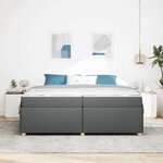 vidaXL Cadre de lit avec matelas Gris foncé 200 x 200 cm tissu
