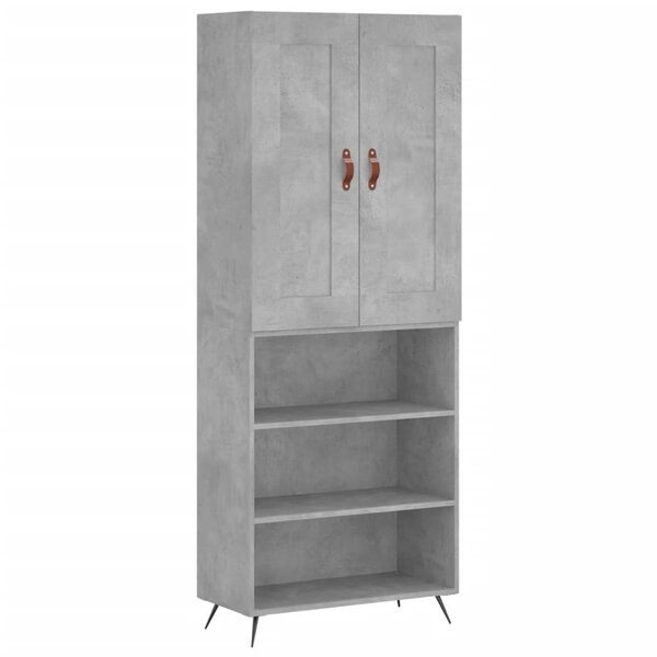 vidaXL Buffet haut Gris béton 69 5x34x180 cm Bois d'ingénierie