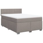 vidaXL Sommier à lattes de lit avec matelas Taupe 140x200 cm Tissu