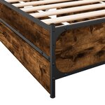 vidaXL Cadre de lit avec tiroirs sans matelas chêne fumé 75x190 cm