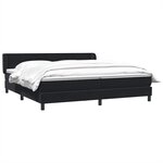 vidaXL Sommier à lattes de lit avec matelas noir 180x210 cm velours