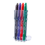 Stylo roller pilot frixion ball effaçable écriture fine - set de 4 couleurs classiques