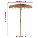 vidaXL Parasol Tiki avec auvent en feuille de bananier 150 cm bambou