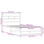vidaXL Cadre de lit en métal sans matelas chêne sonoma 90x190 cm