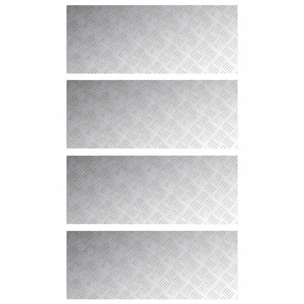 vidaXL Nez de marche Rectangulaire 4 Pièces Argenté 100 x 40 cm Aluminium