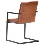 vidaXL Chaises à manger cantilever lot de 2 marron cuir véritable