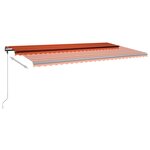 vidaXL Auvent manuel rétractable sur pied 600x300 cm Orange et marron