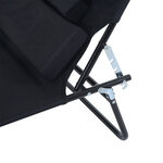 Bain de soleil pliable transat inclinable 4 positions chaise longue de lecture 3 coussins fournis noir