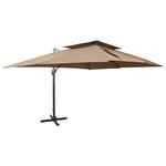 vidaXL Parasol déporté à double toit Taupe 400x300 cm