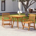 vidaXL Ensemble à manger de jardin 3 Pièces Bois d'acacia solide