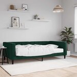vidaXL Lit de jour avec matelas vert foncé 100x200 cm velours