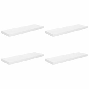 vidaXL Étagère murale flottante 4 Pièces Blanc brillant 80x23 5x3 8cm MDF