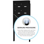 Bloc collectif Leabox  2x4  grade 3  simple face  Extérieur  sur pieds à sceller  Noir 9005 finition brillante