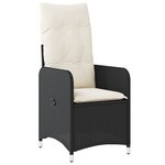 vidaXL Ensemble de jardin 5 pièces avec coussins noirs en poly rotin