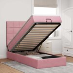 vidaXL Cadre de lit ottoman avec matelas rose 90x200 cm velours