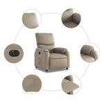 vidaXL Fauteuil inclinable électrique Cappuccino Similicuir