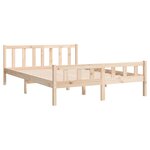 vidaXL Cadre de lit bois massif 150x200 cm très grand