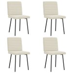 vidaXL Chaises à manger lot de 4 Crème Velours
