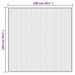 vidaXL Tapis carré noir 100x100 cm bambou