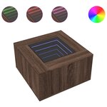 vidaXL Table basse avec LED chêne marron 60x60x40 cm bois d'ingénierie