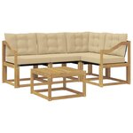 vidaXL Ensemble de canapés d'extérieur 5 pc Blanc et Beige