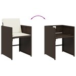 vidaXL Ensemble à manger de jardin et coussins 7 Pièces marron rotin
