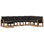 vidaXL Ensemble de canapés d'extérieur 8 pc Naturel et noir